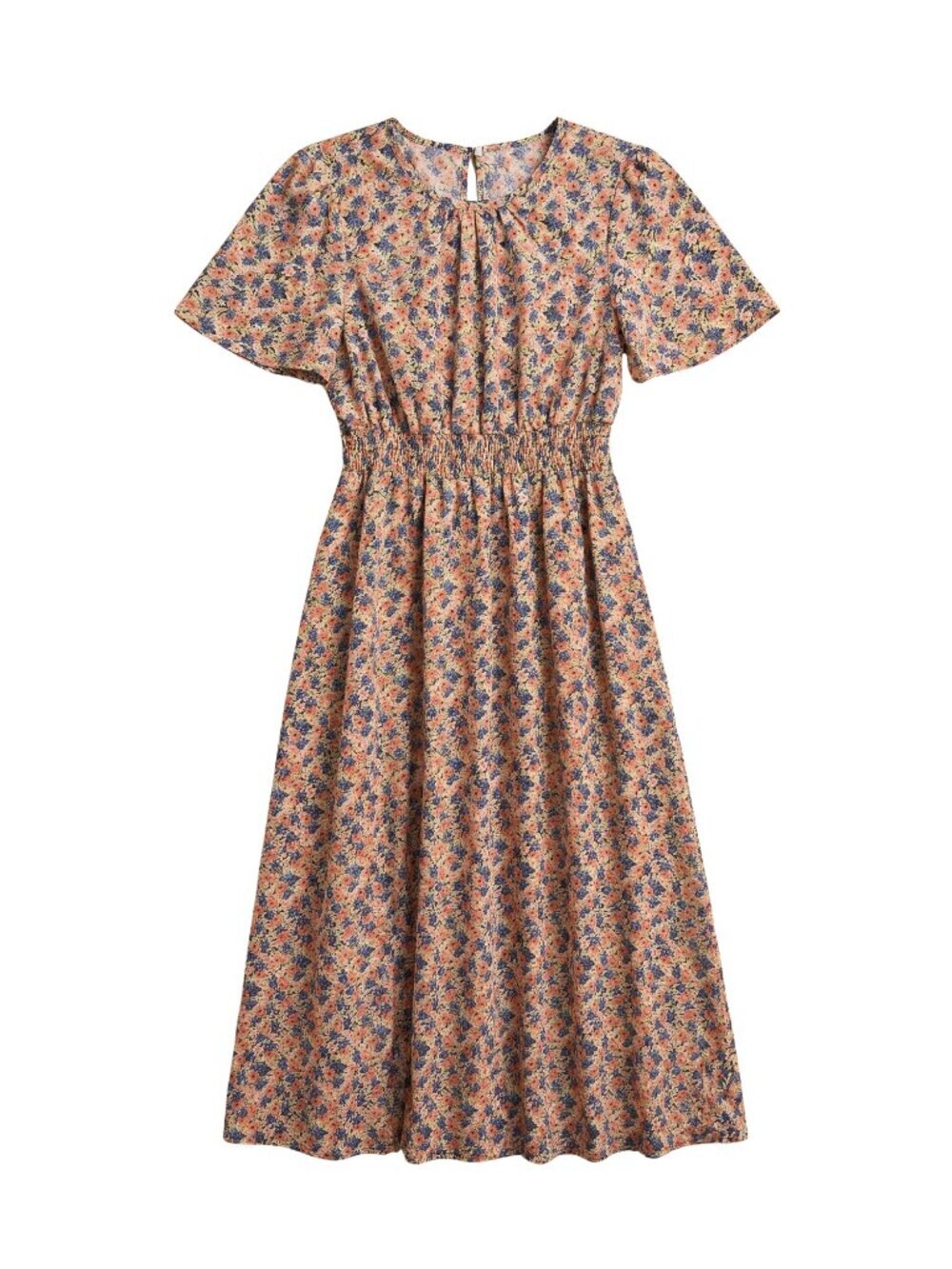 NWOT | Colorful Floral Smocked Waist Flutter Sleeve Maxi Dress Medium